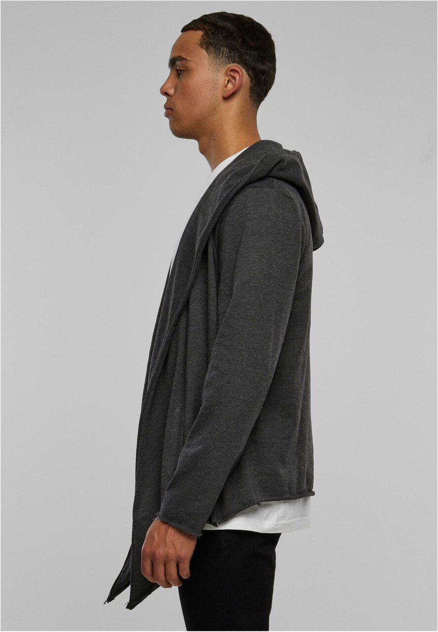 Long Hooded Open Edge Cardigan
