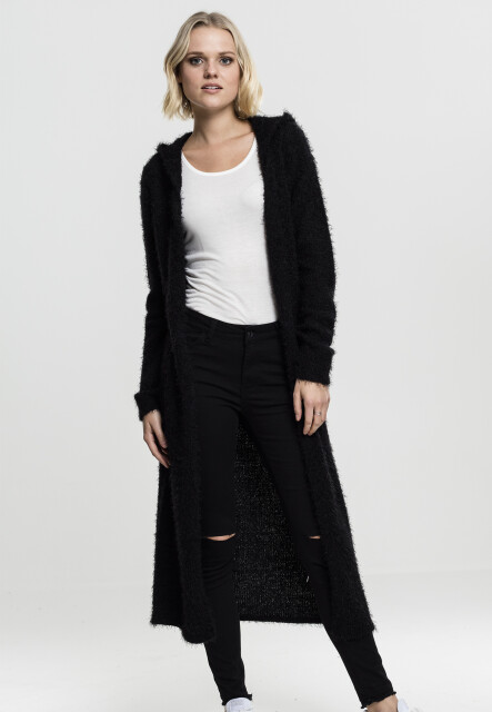 Ladies Hooded Feather Cardigan
