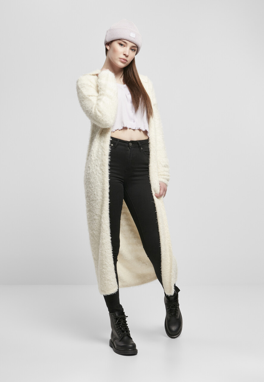 Ladies Hooded Feather Cardigan