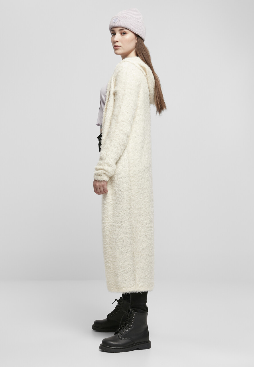 Ladies Hooded Feather Cardigan