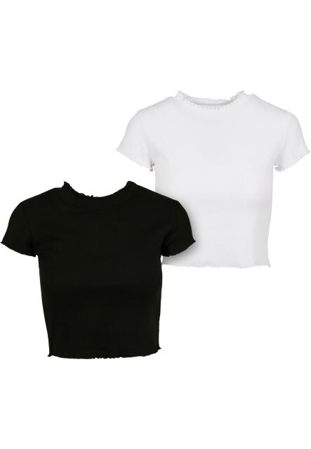 Ladies Cropped Rib Tee 2-Pack