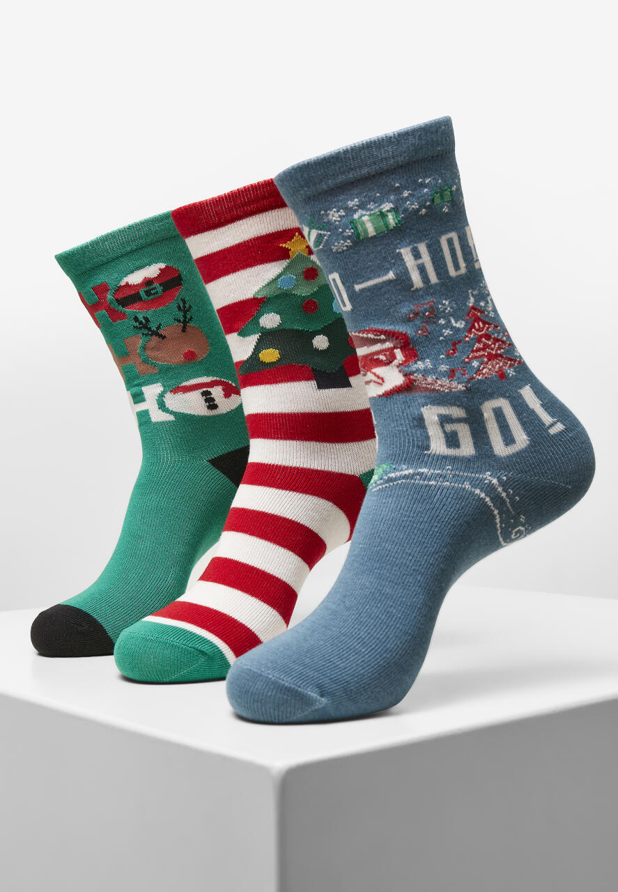 Ho Ho Ho Christmas Socks 3-Pack
