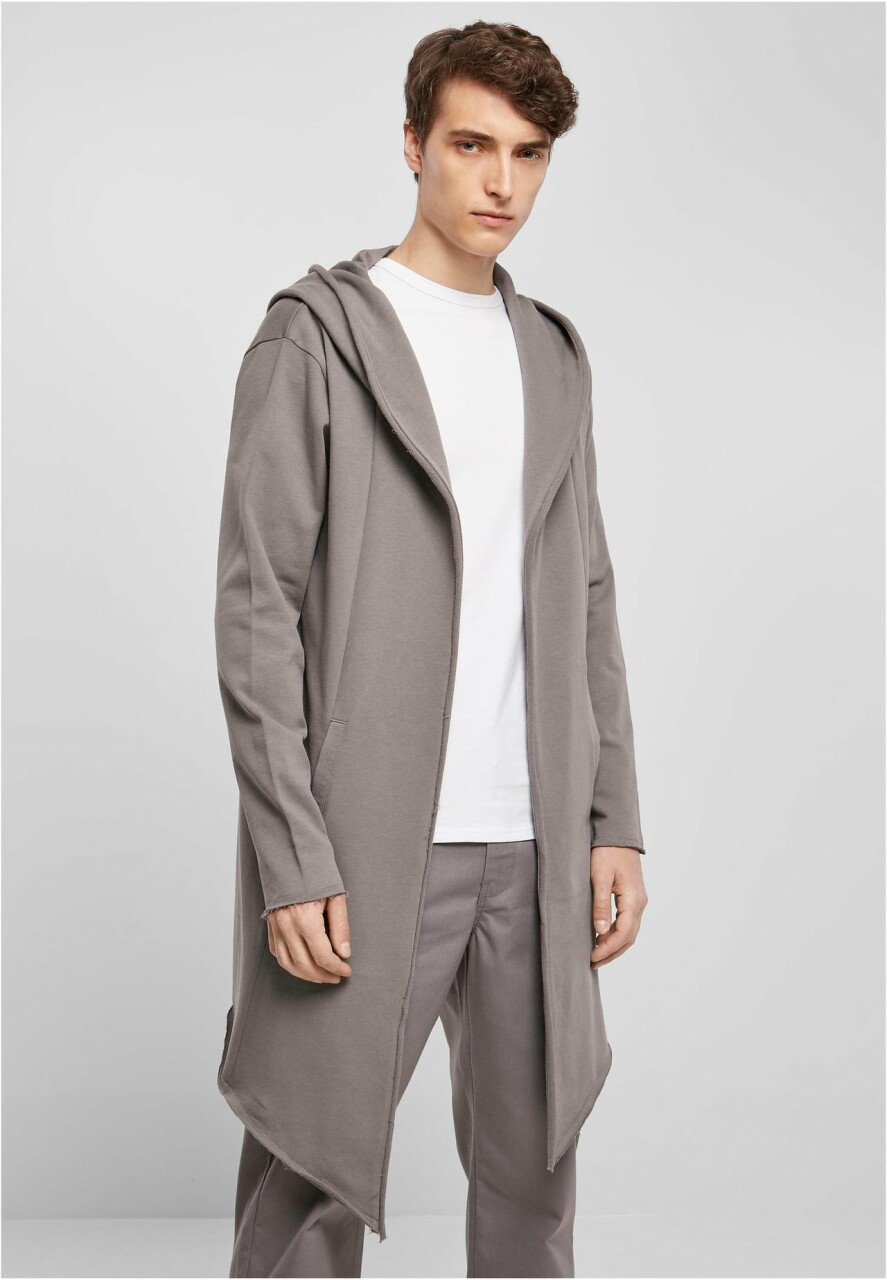 Long Hooded Open Edge Cardigan