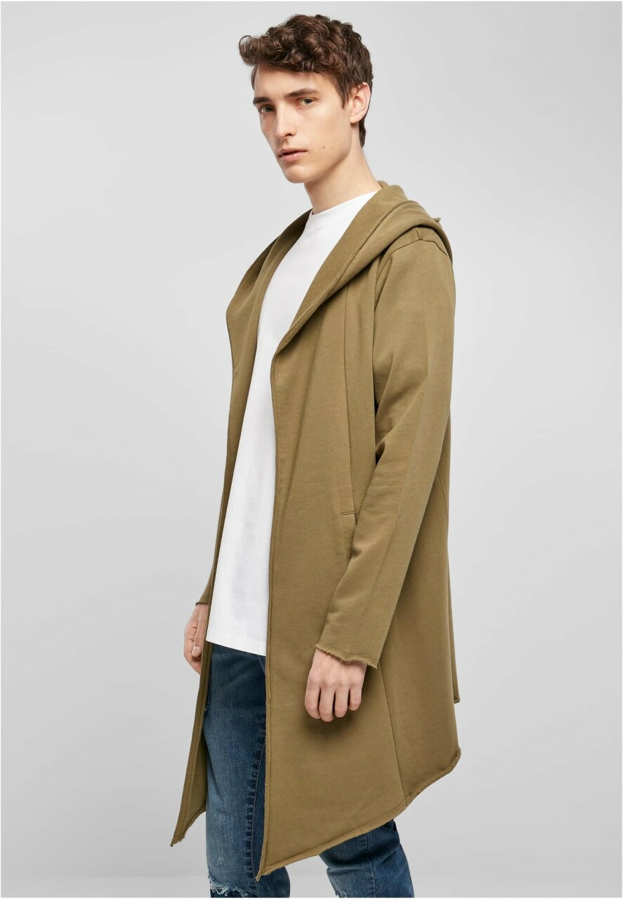 Long Hooded Open Edge Cardigan