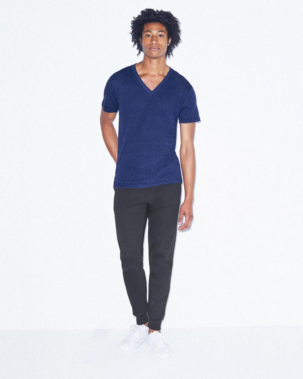 UNISEX TRI-BLEND RÖVID UJJÚ V-NYAKÚ PÓLÓ