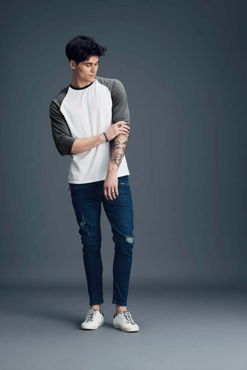 FELNŐTT TRI-BLEND 3/4 UJJÚ RAGLÁN PÓLÓ