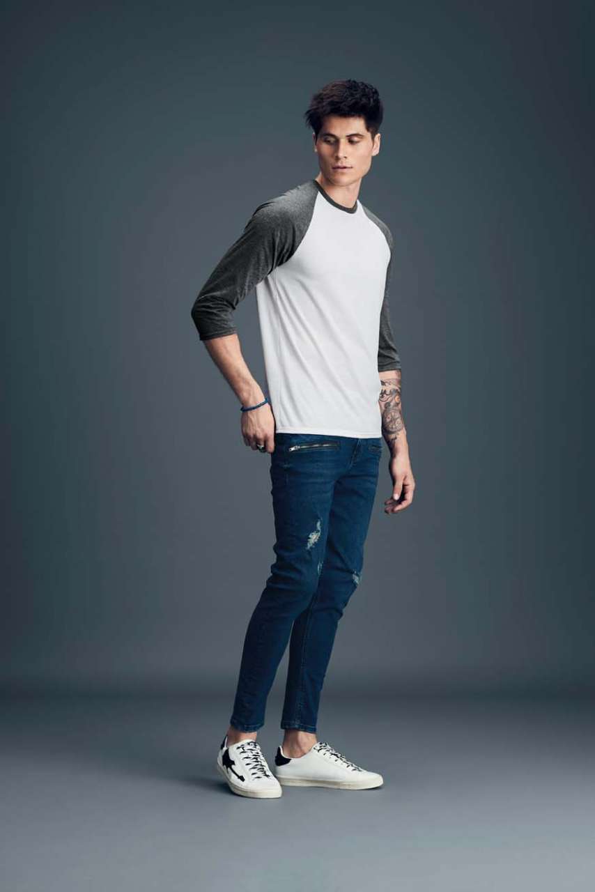 FELNŐTT TRI-BLEND 3/4 UJJÚ RAGLÁN PÓLÓ