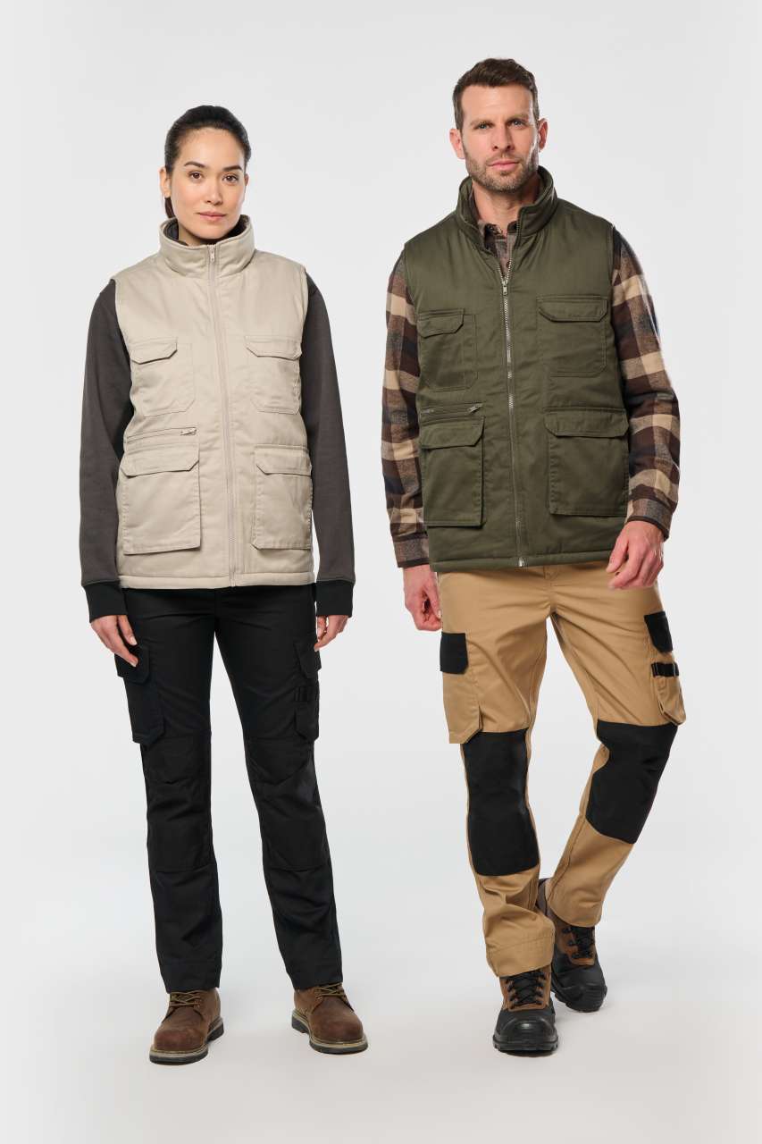 UNISEX PADDED MULTI-POCKET POLYCOTTON VEST