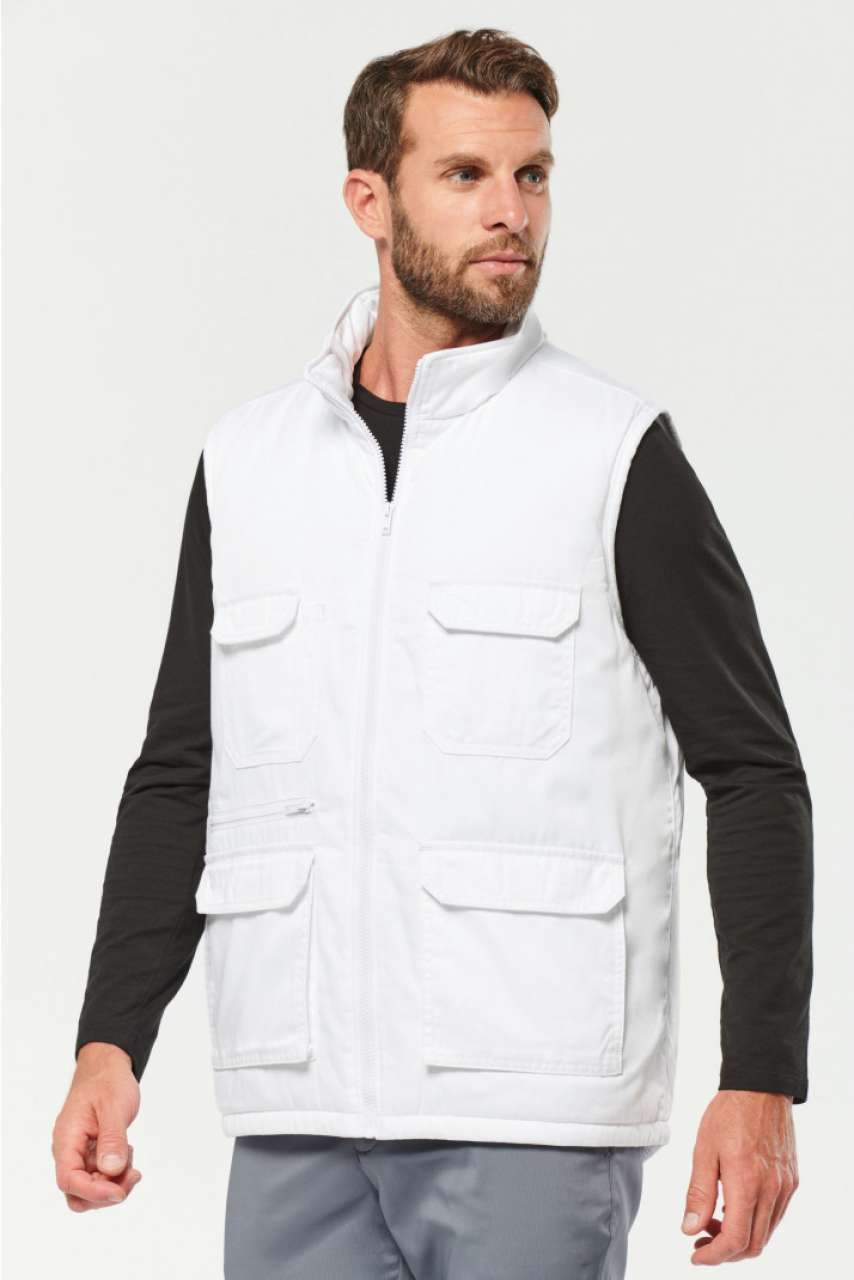 UNISEX PADDED MULTI-POCKET POLYCOTTON VEST