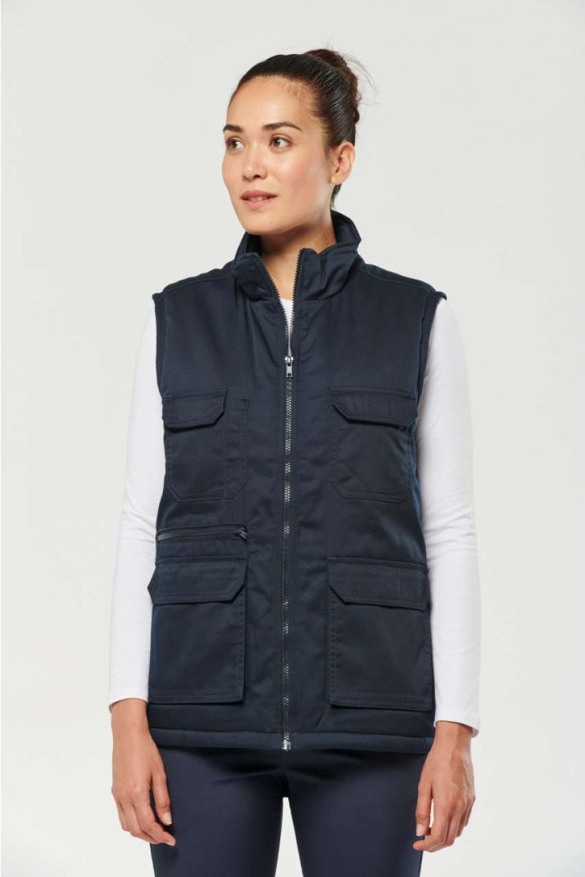 UNISEX PADDED MULTI-POCKET POLYCOTTON VEST