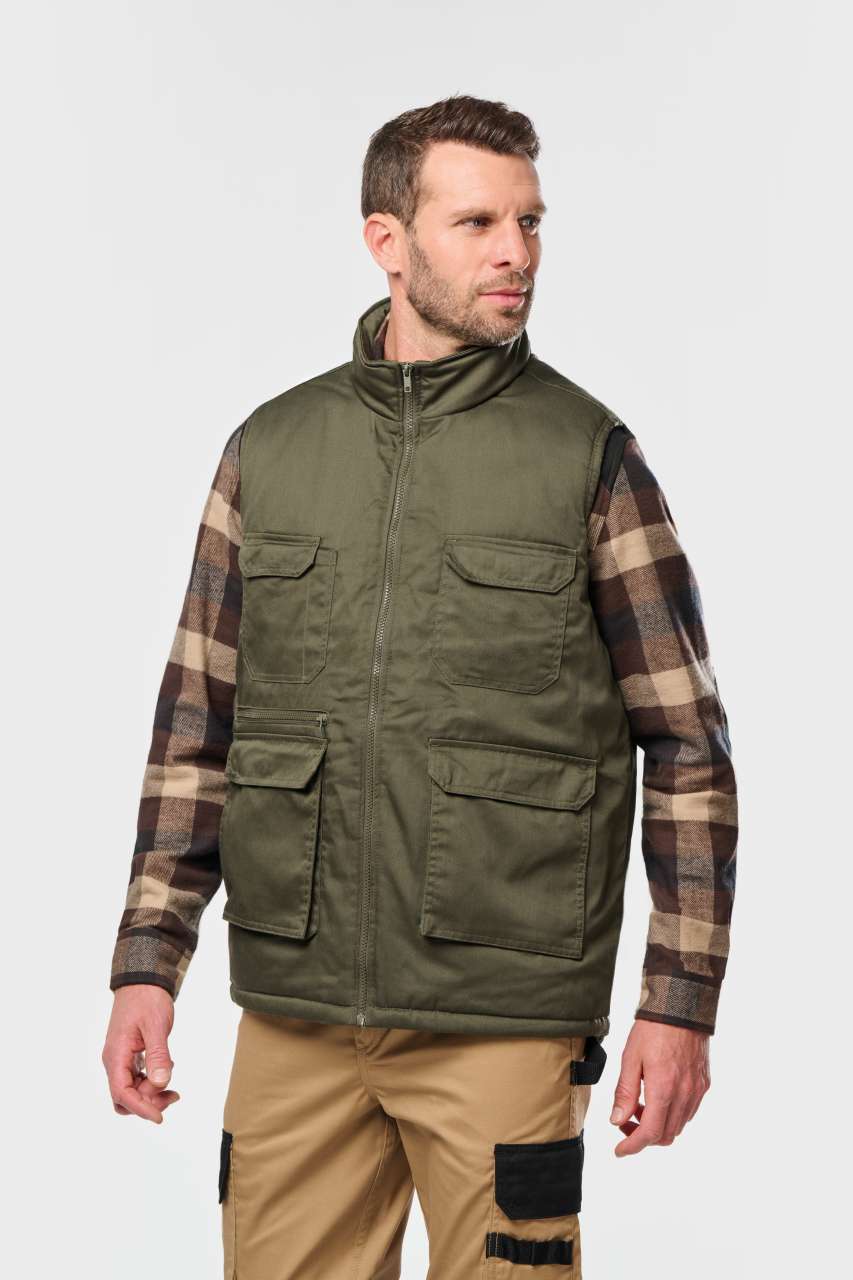 UNISEX PADDED MULTI-POCKET POLYCOTTON VEST
