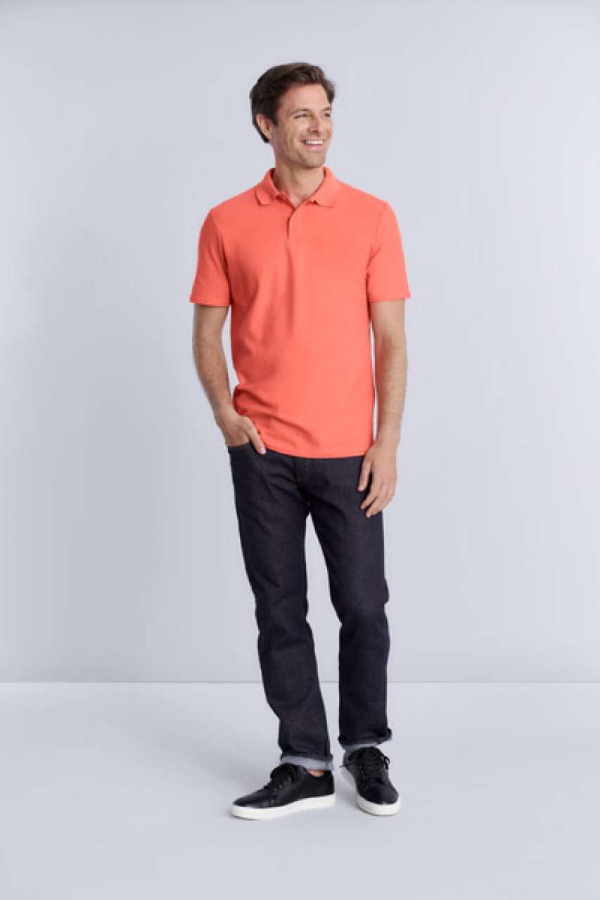 SOFTSTYLE® ADULT DOUBLE PIQUÉ POLO