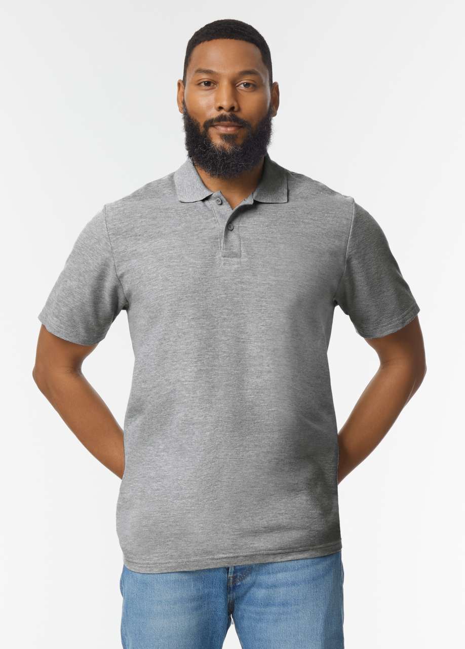 SOFTSTYLE® ADULT DOUBLE PIQUÉ POLO