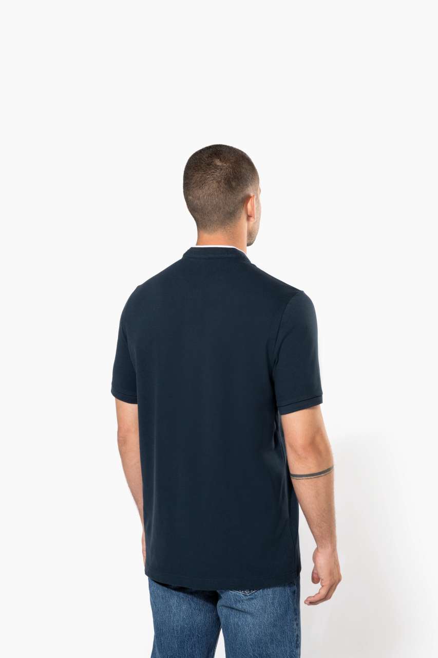 MEN'S SHORT SLEEVE POLO SHIRT WITH MANDARIN COLLAR