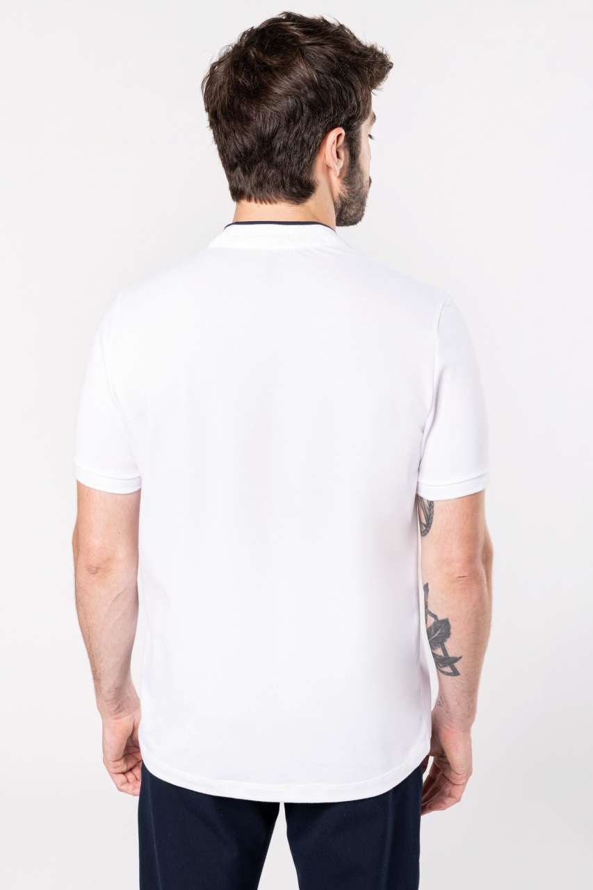 MEN'S SHORT SLEEVE POLO SHIRT WITH MANDARIN COLLAR