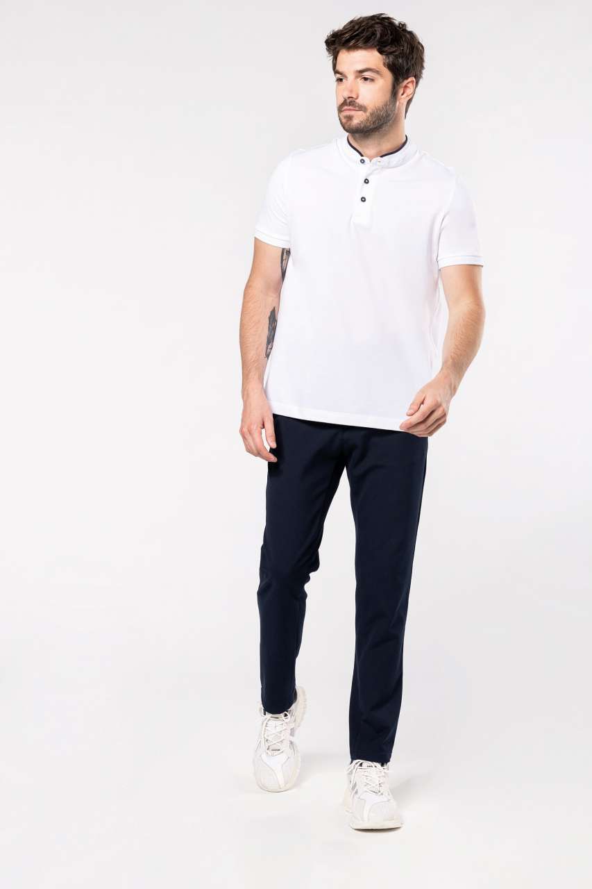 MEN'S SHORT SLEEVE POLO SHIRT WITH MANDARIN COLLAR