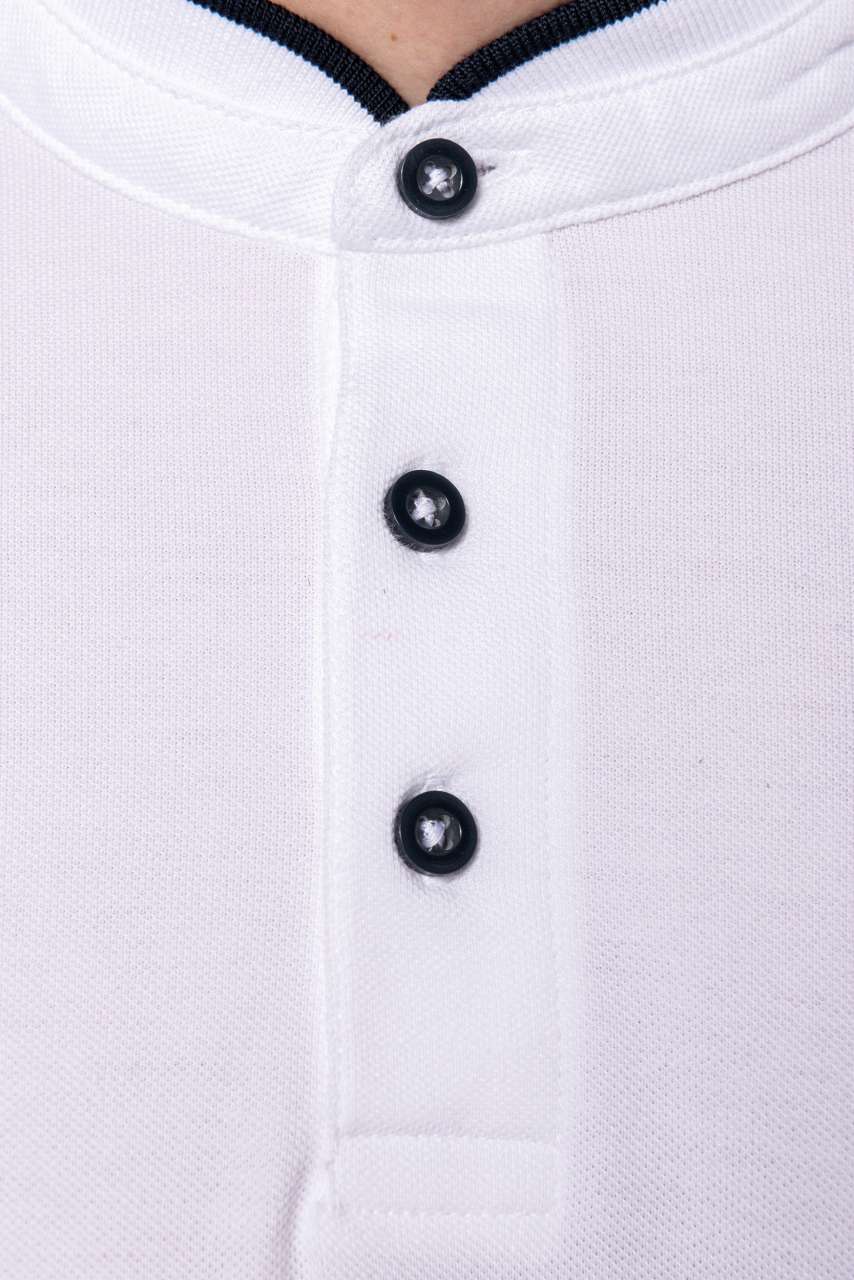 MEN'S SHORT SLEEVE POLO SHIRT WITH MANDARIN COLLAR