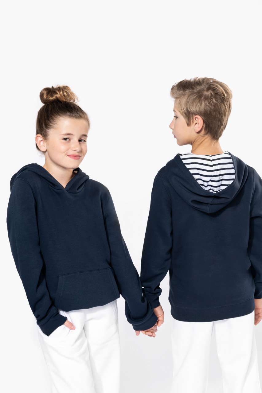 UNISEX KIDS CONTRAST PATTERNED HOODED SWEATSHIRT