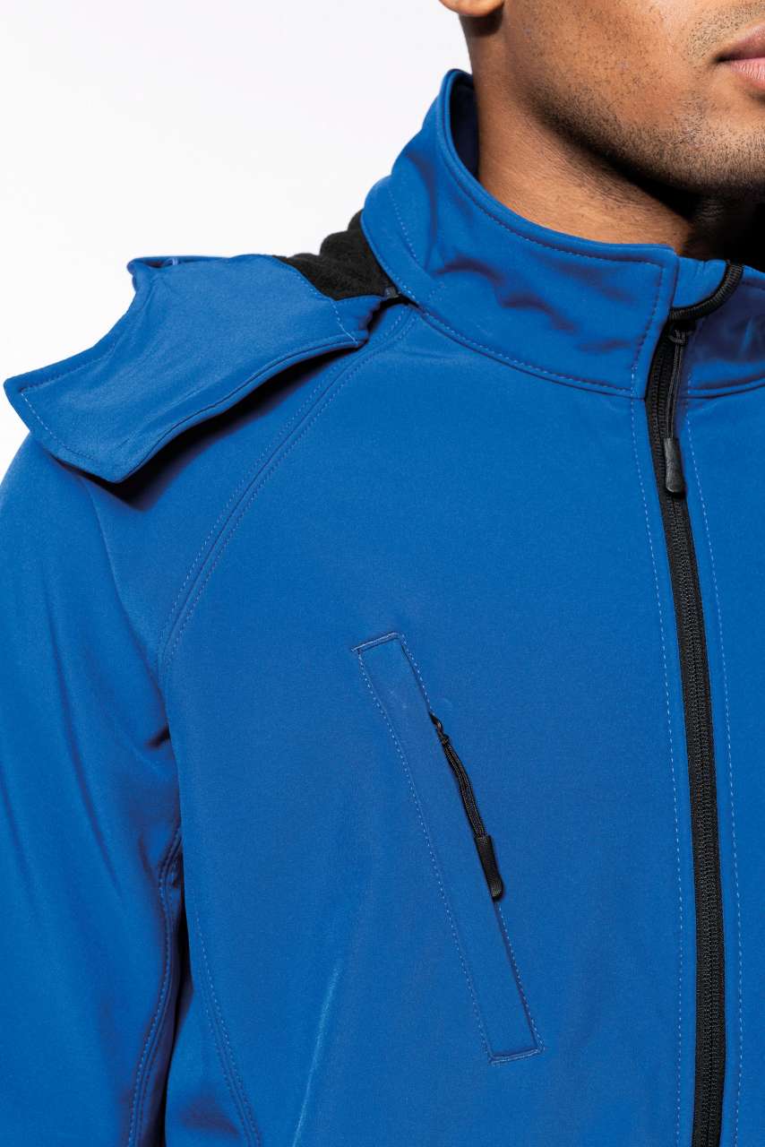 MEN'S DETACHABLE HOODED SOFTSHELL JACKET