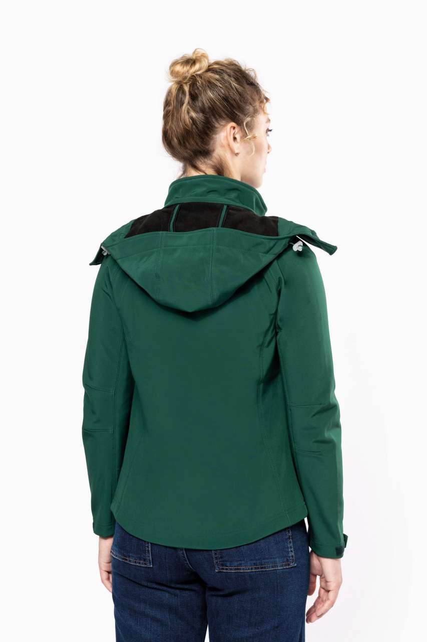 LADIES' DETACHABLE HOODED SOFTSHELL JACKET