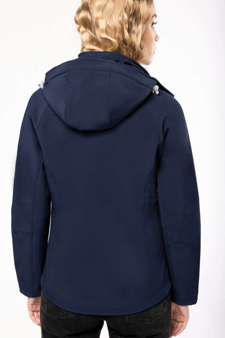 LADIES' DETACHABLE HOODED SOFTSHELL JACKET