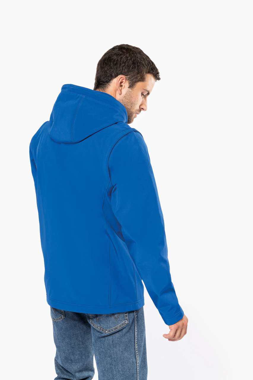 UNISEX 3-LAYER SOFTSHELL HOODED JACKET WITH REMOVABLE SLEEVES