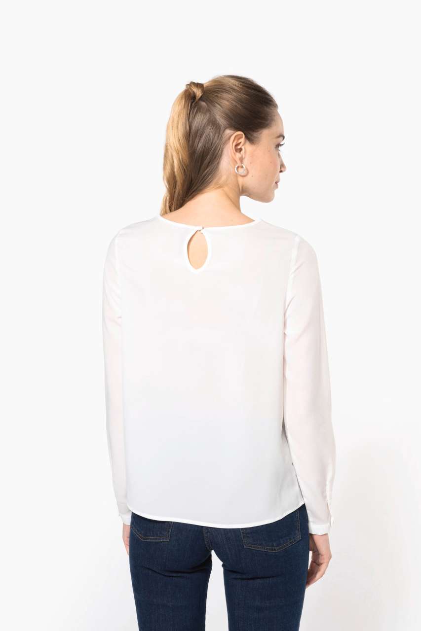LADIES' LONG-SLEEVED CREPE BLOUSE