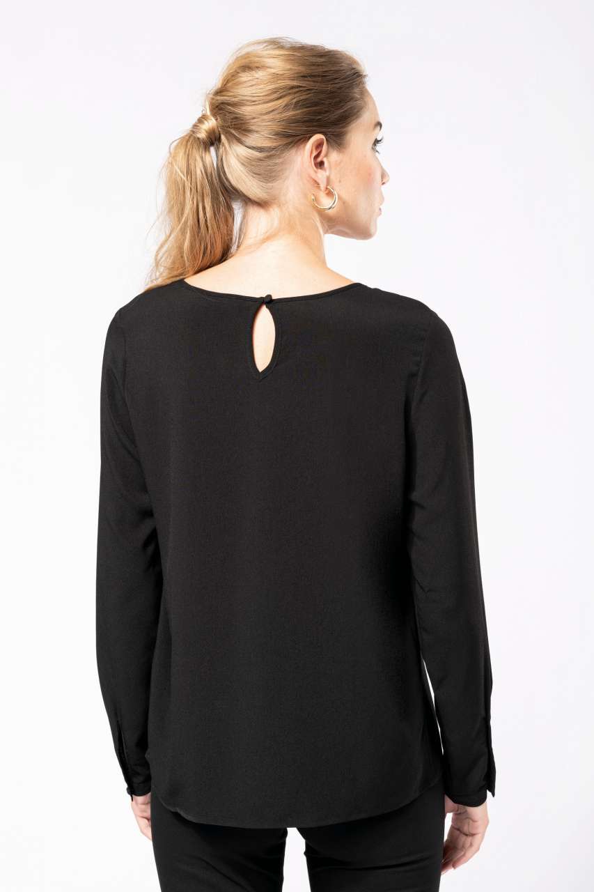 LADIES' LONG-SLEEVED CREPE BLOUSE