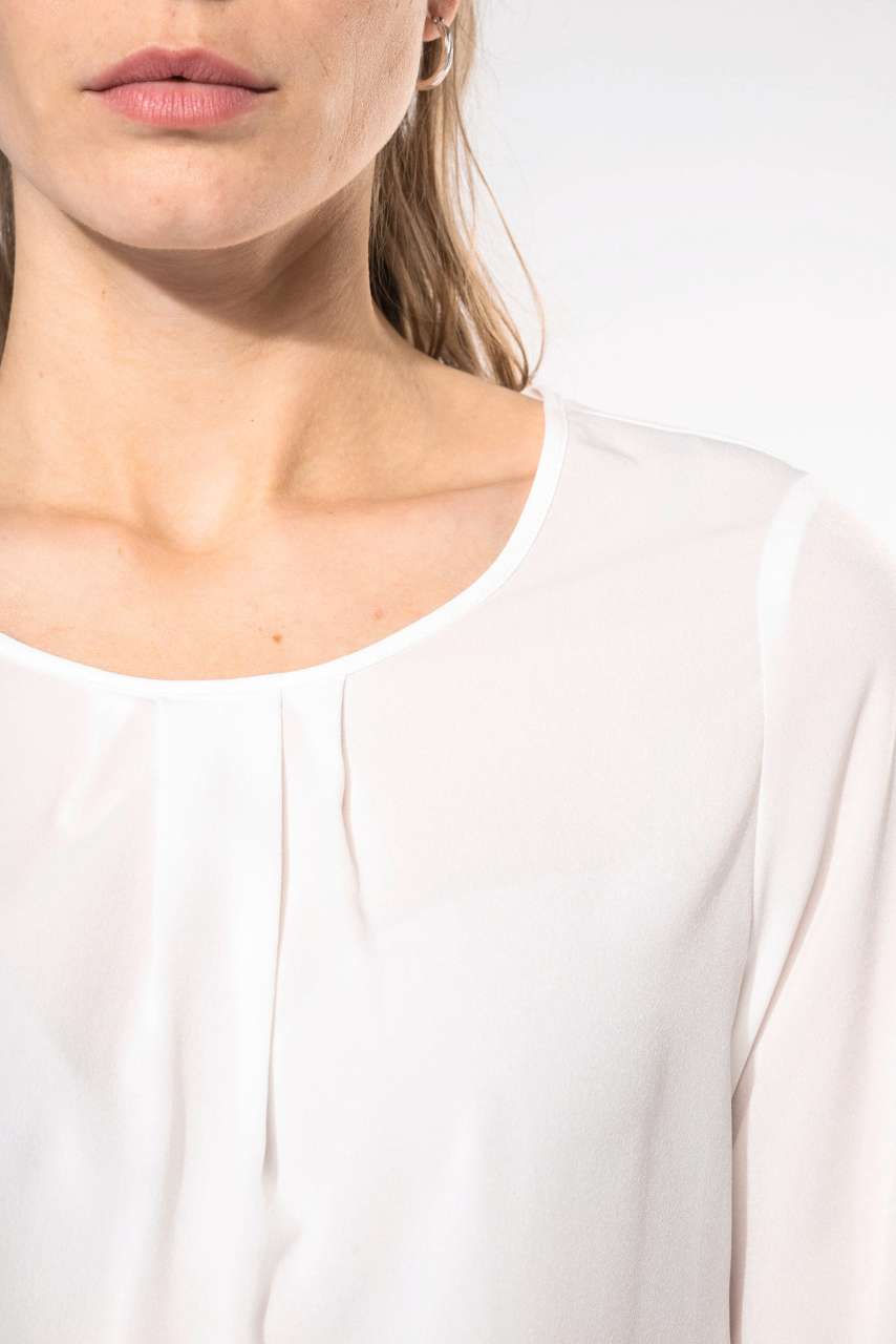 LADIES' LONG-SLEEVED CREPE BLOUSE