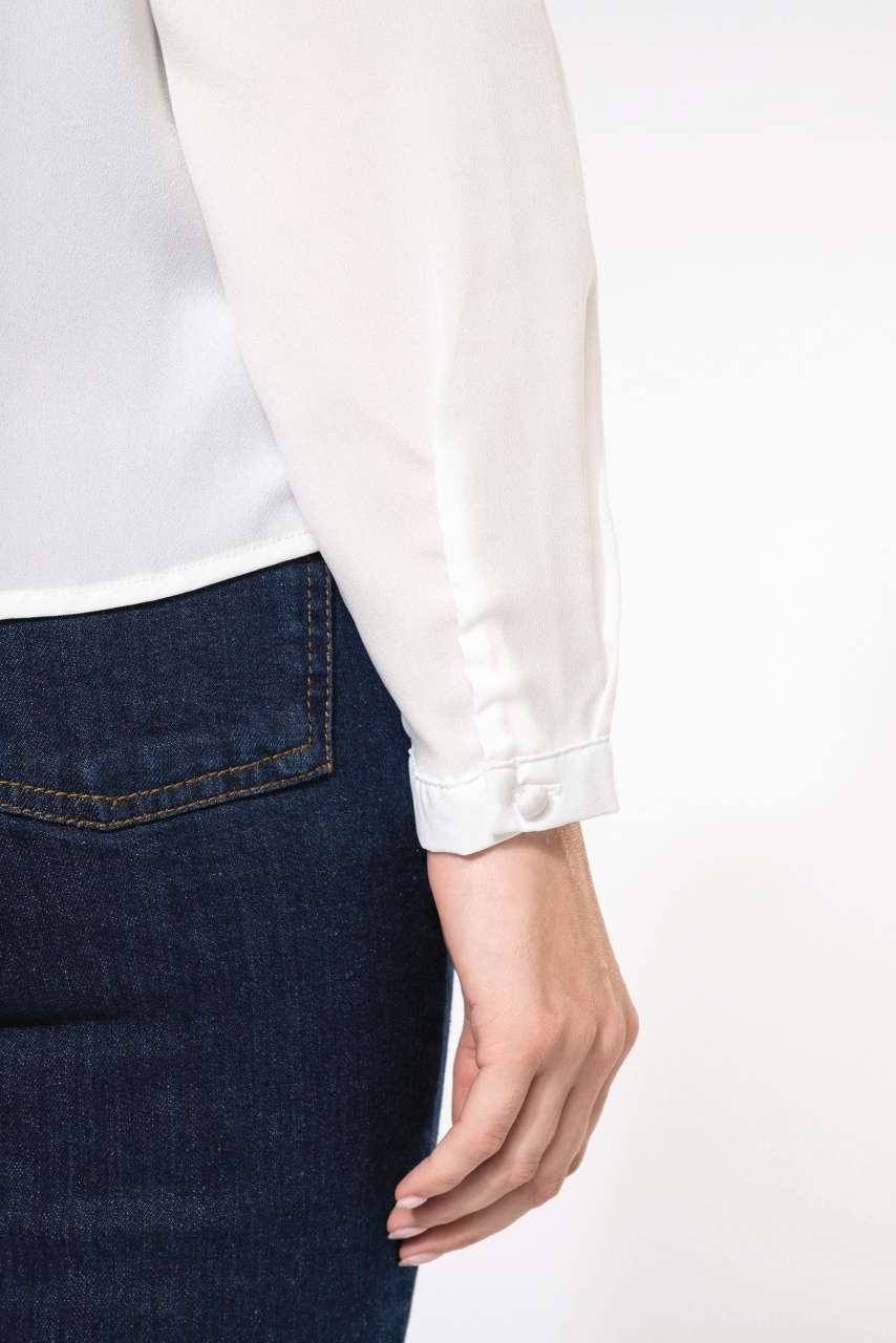 LADIES' LONG-SLEEVED CREPE BLOUSE