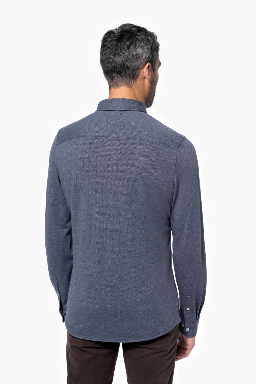 LONG-SLEEVED JACQUARD KNIT SHIRT