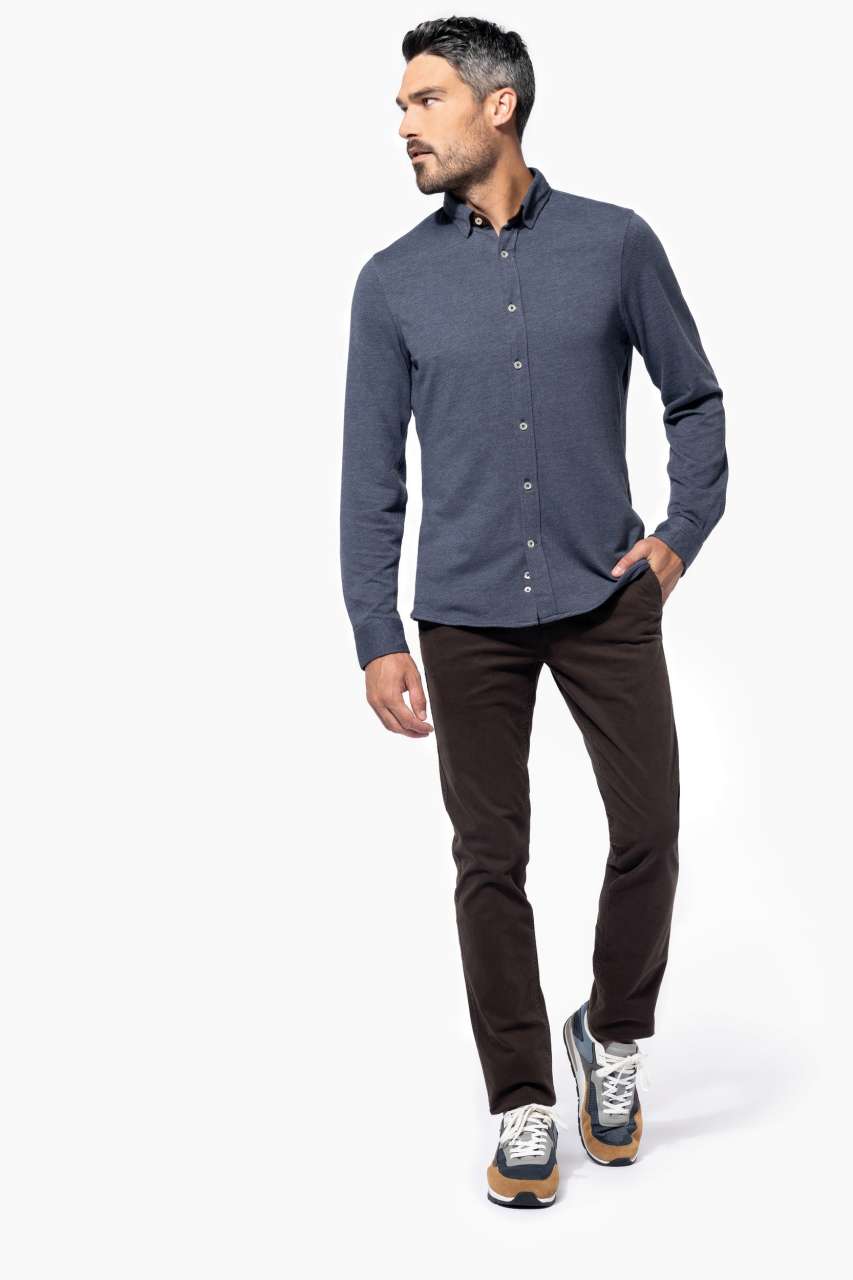 LONG-SLEEVED JACQUARD KNIT SHIRT