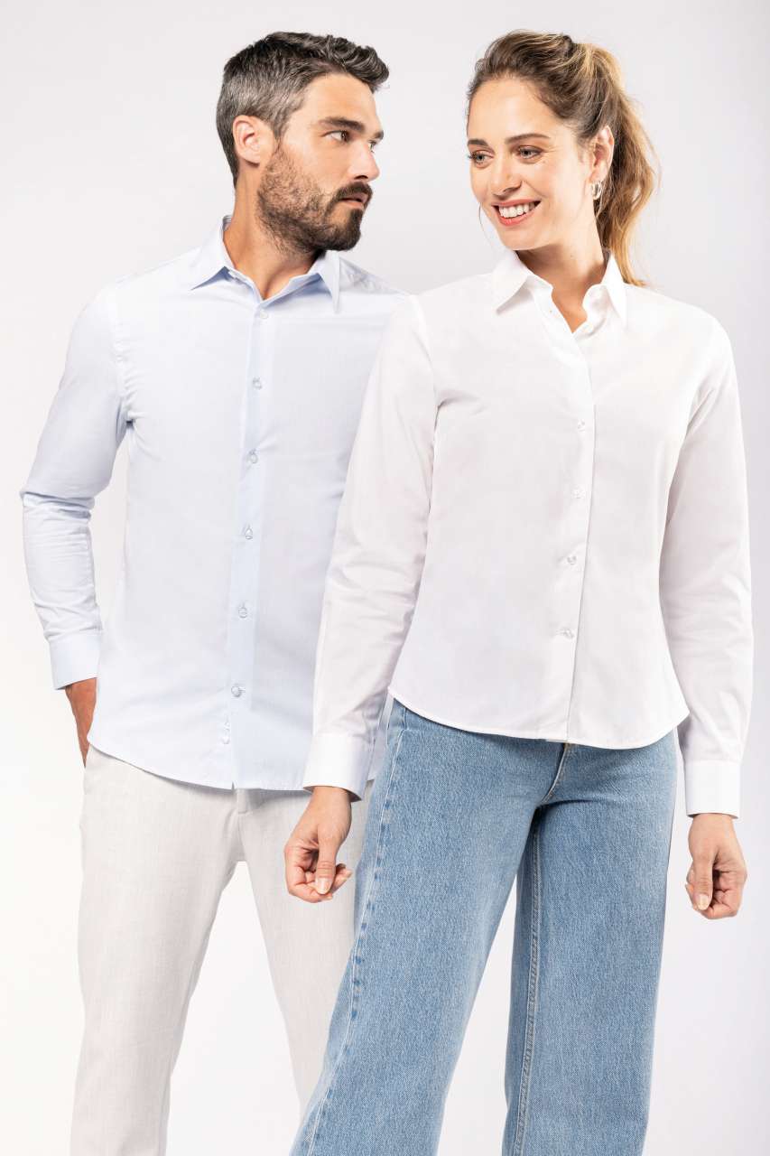 LADIES’ LONG-SLEEVED COTTON POPLIN SHIRT