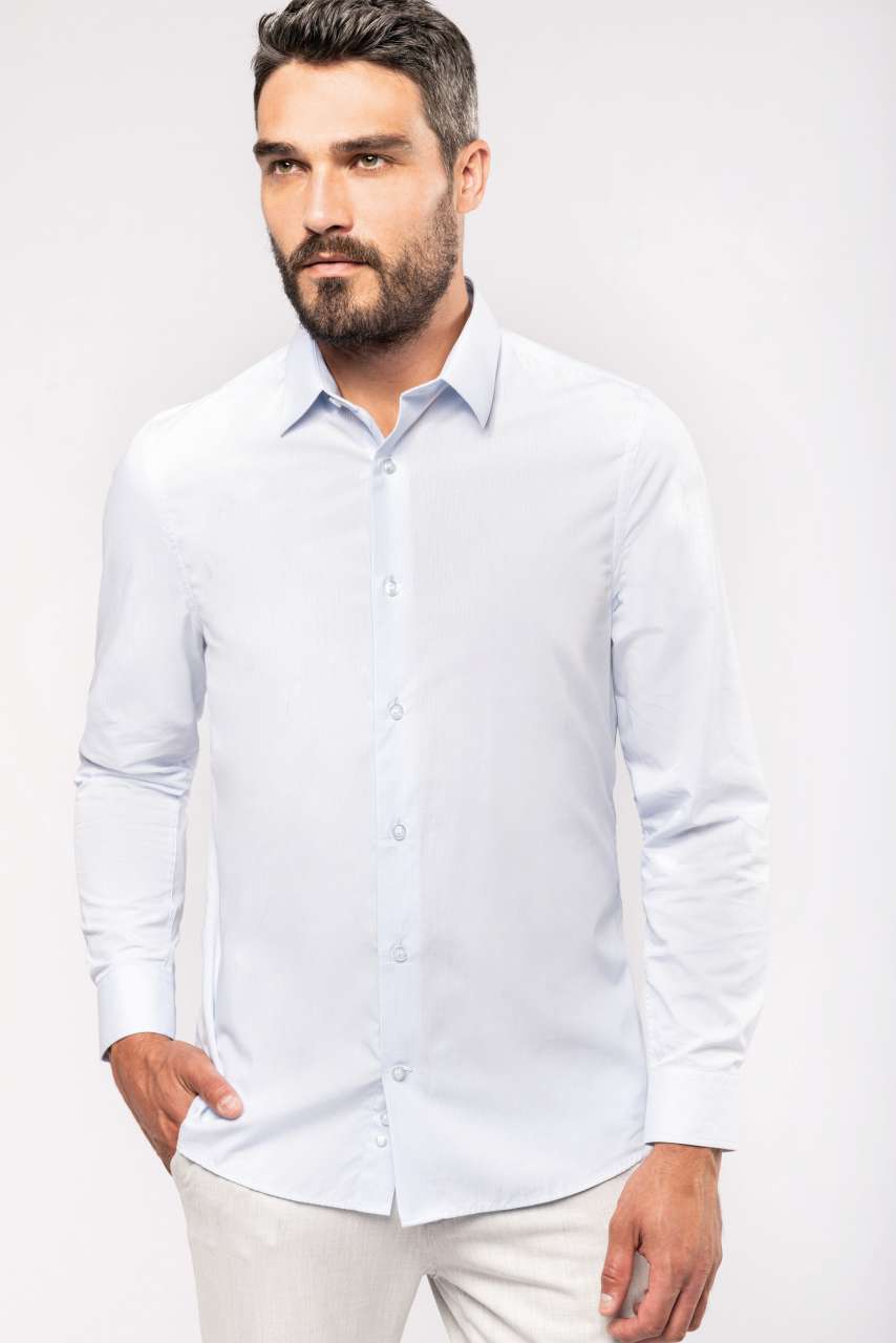 MEN’S LONG-SLEEVED COTTON POPLIN SHIRT