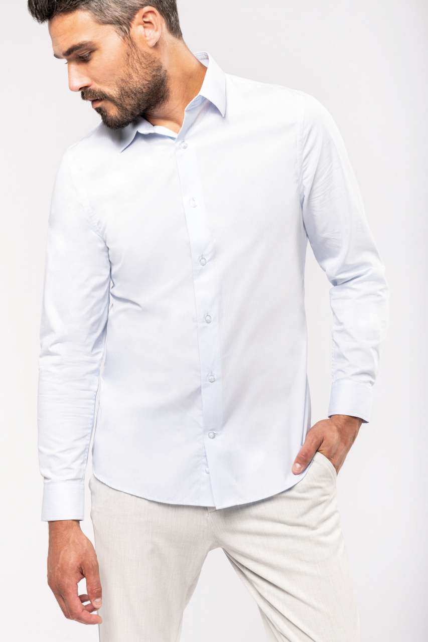 MEN’S LONG-SLEEVED COTTON POPLIN SHIRT