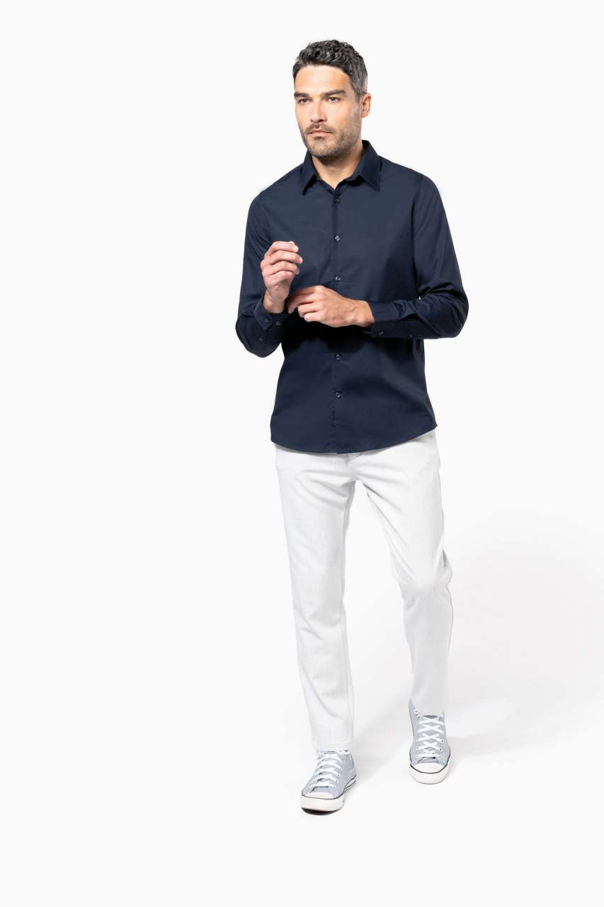 MEN’S LONG-SLEEVED COTTON POPLIN SHIRT