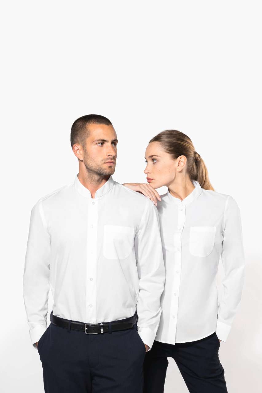 LADIES' LONG-SLEEVED MANDARIN COLLAR SHIRT