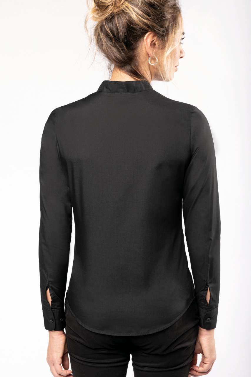 LADIES' LONG-SLEEVED MANDARIN COLLAR SHIRT