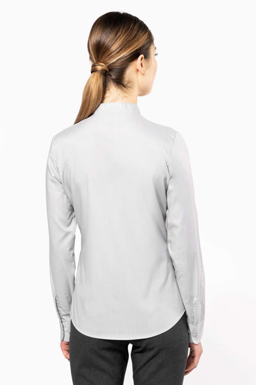 LADIES' LONG-SLEEVED MANDARIN COLLAR SHIRT