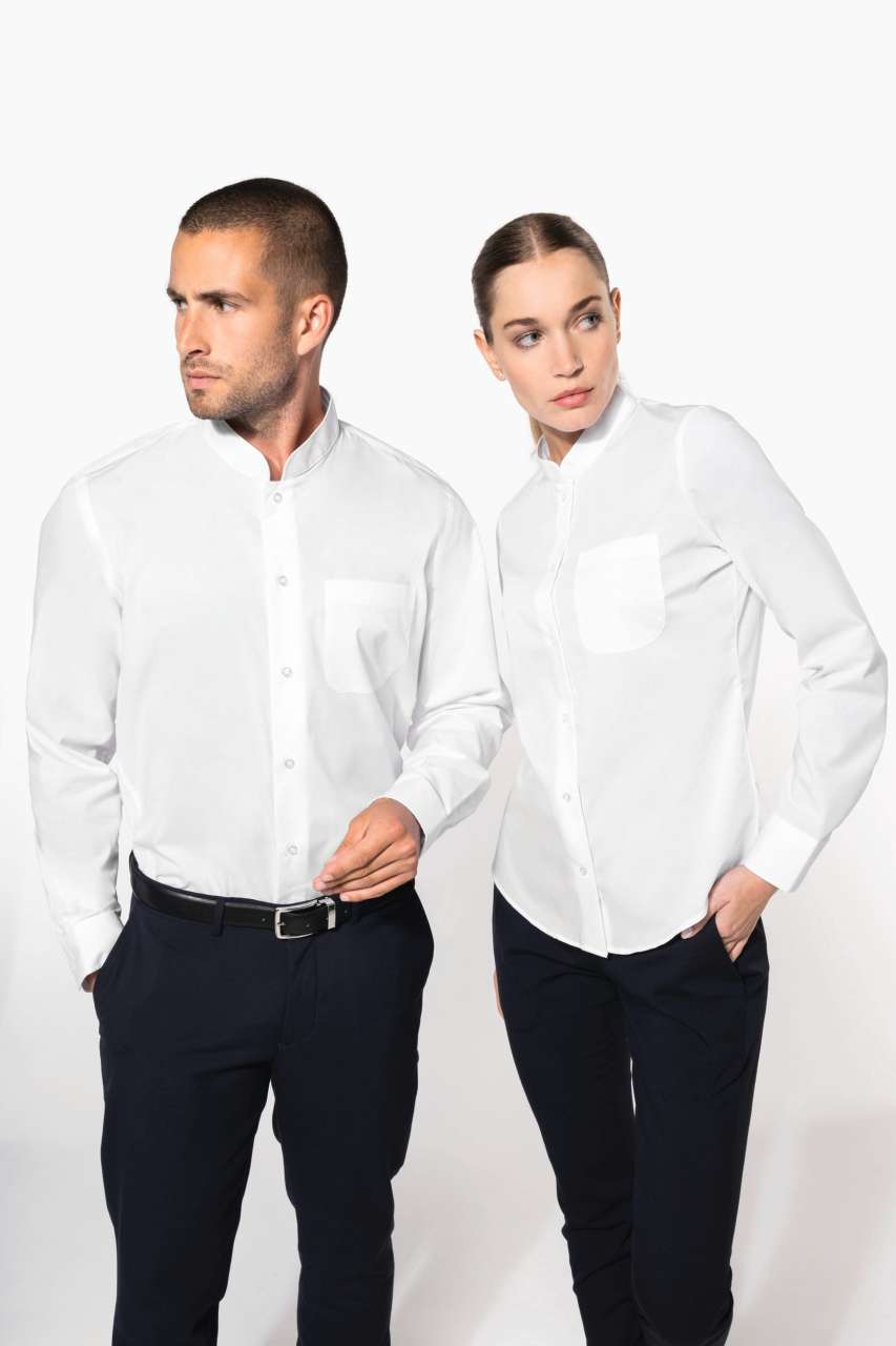 MEN'S LONG-SLEEVED MANDARIN COLLAR SHIRT