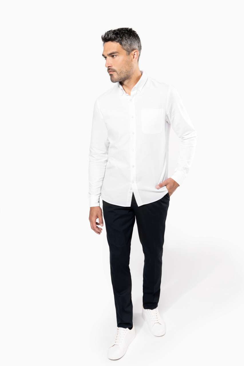 LONG-SLEEVED WASHED OXFORD COTTON SHIRT