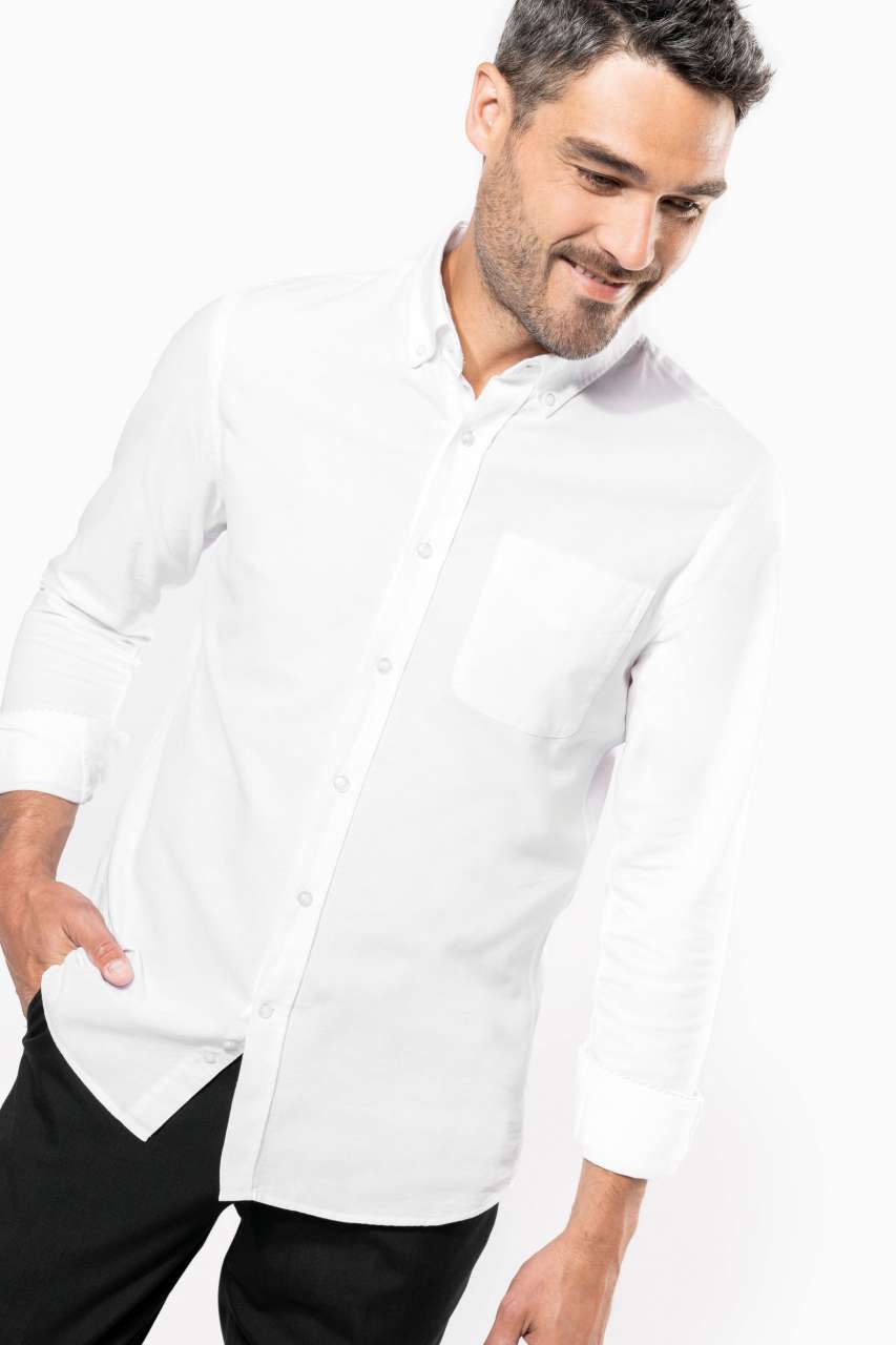 LONG-SLEEVED WASHED OXFORD COTTON SHIRT