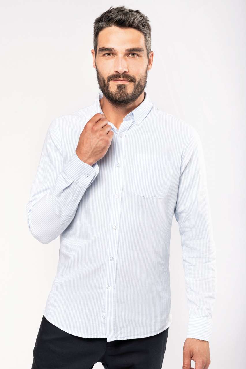 LONG-SLEEVED WASHED OXFORD COTTON SHIRT