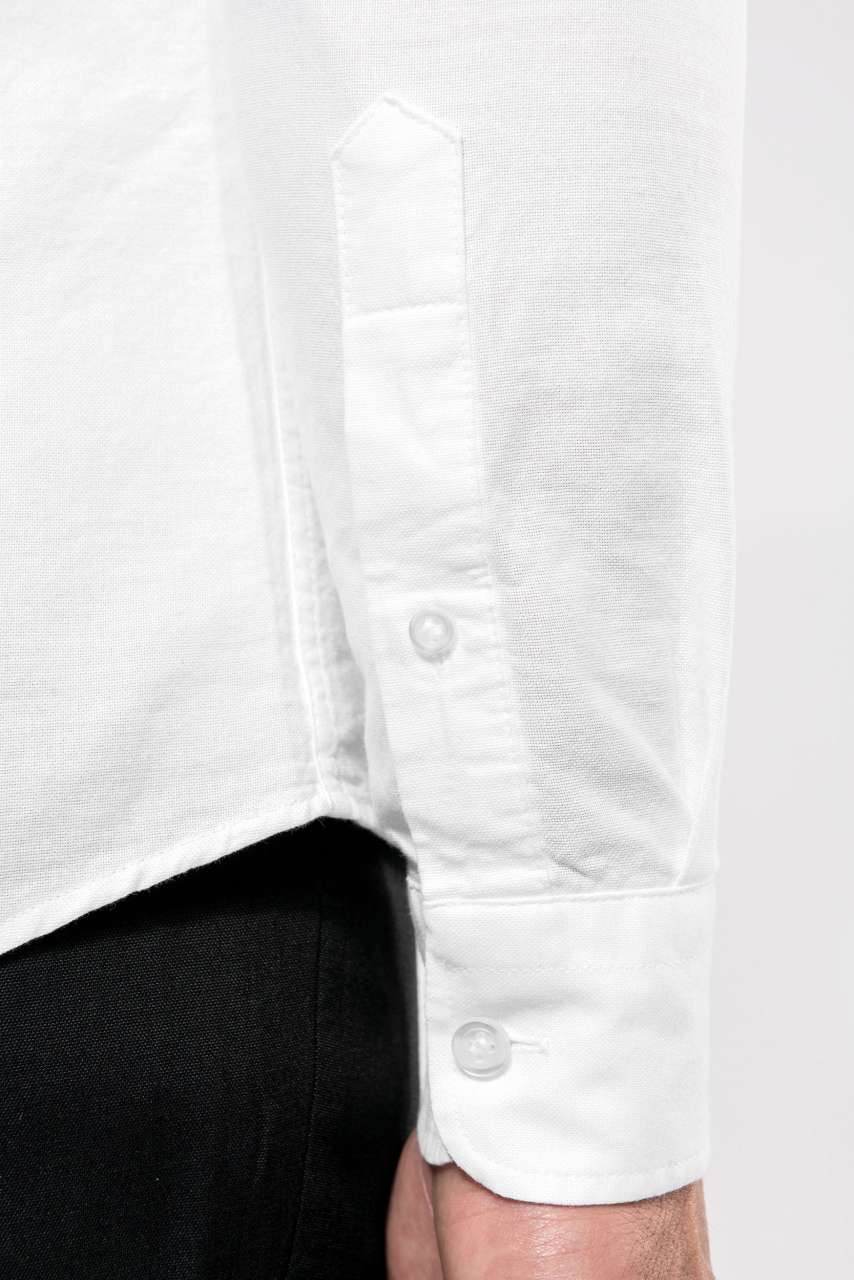 LONG-SLEEVED WASHED OXFORD COTTON SHIRT