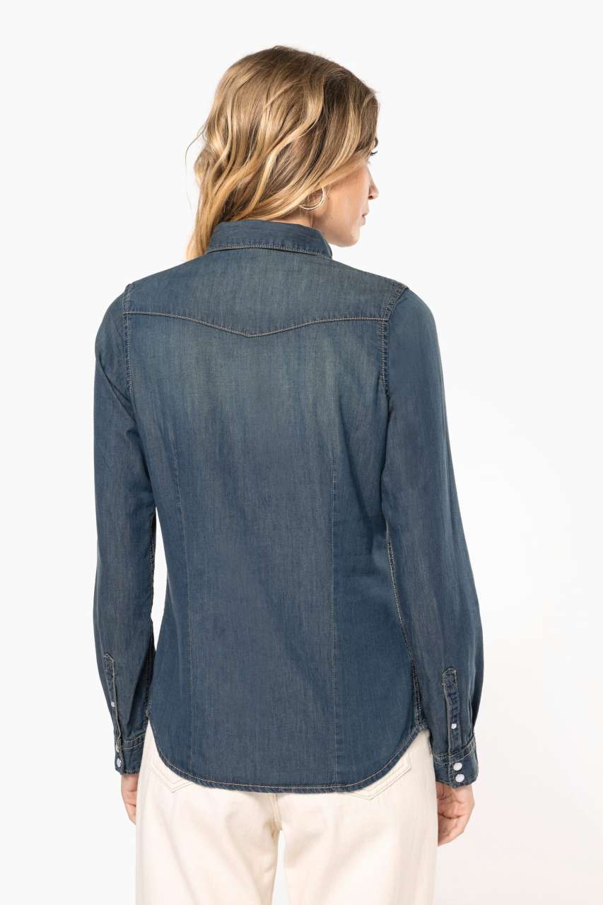 LADIES' LONG-SLEEVED DENIM SHIRT