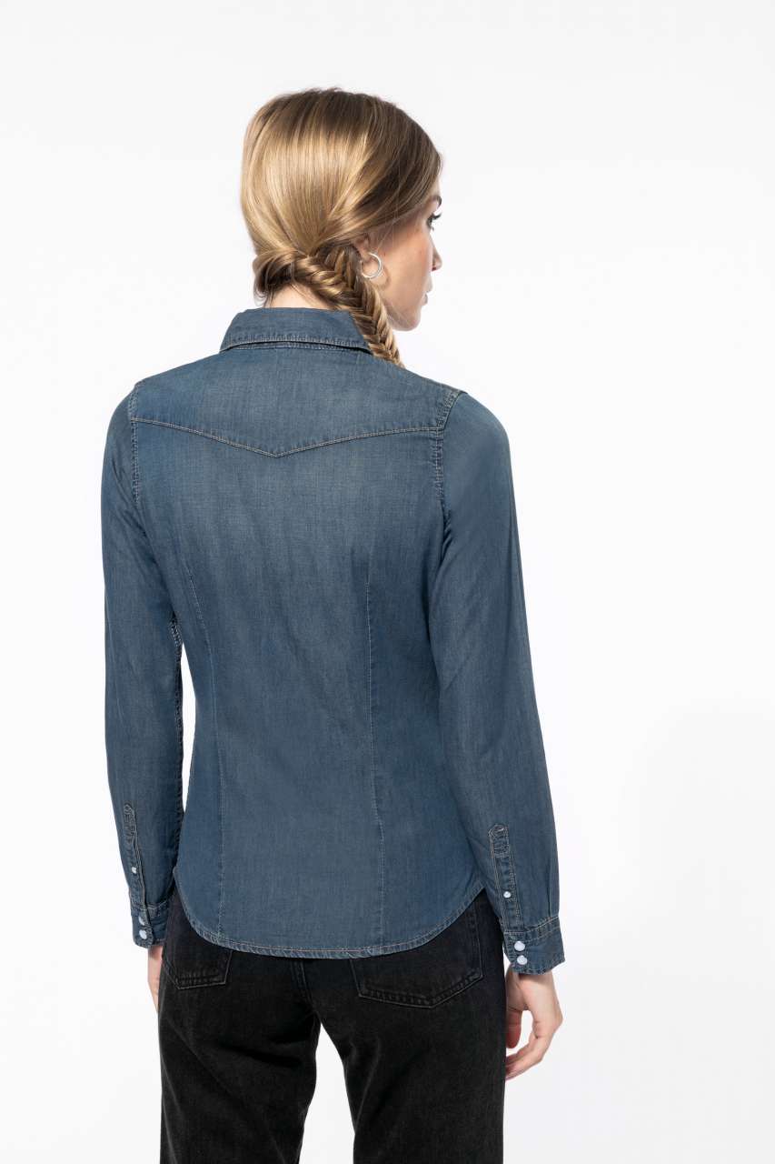 LADIES' LONG-SLEEVED DENIM SHIRT