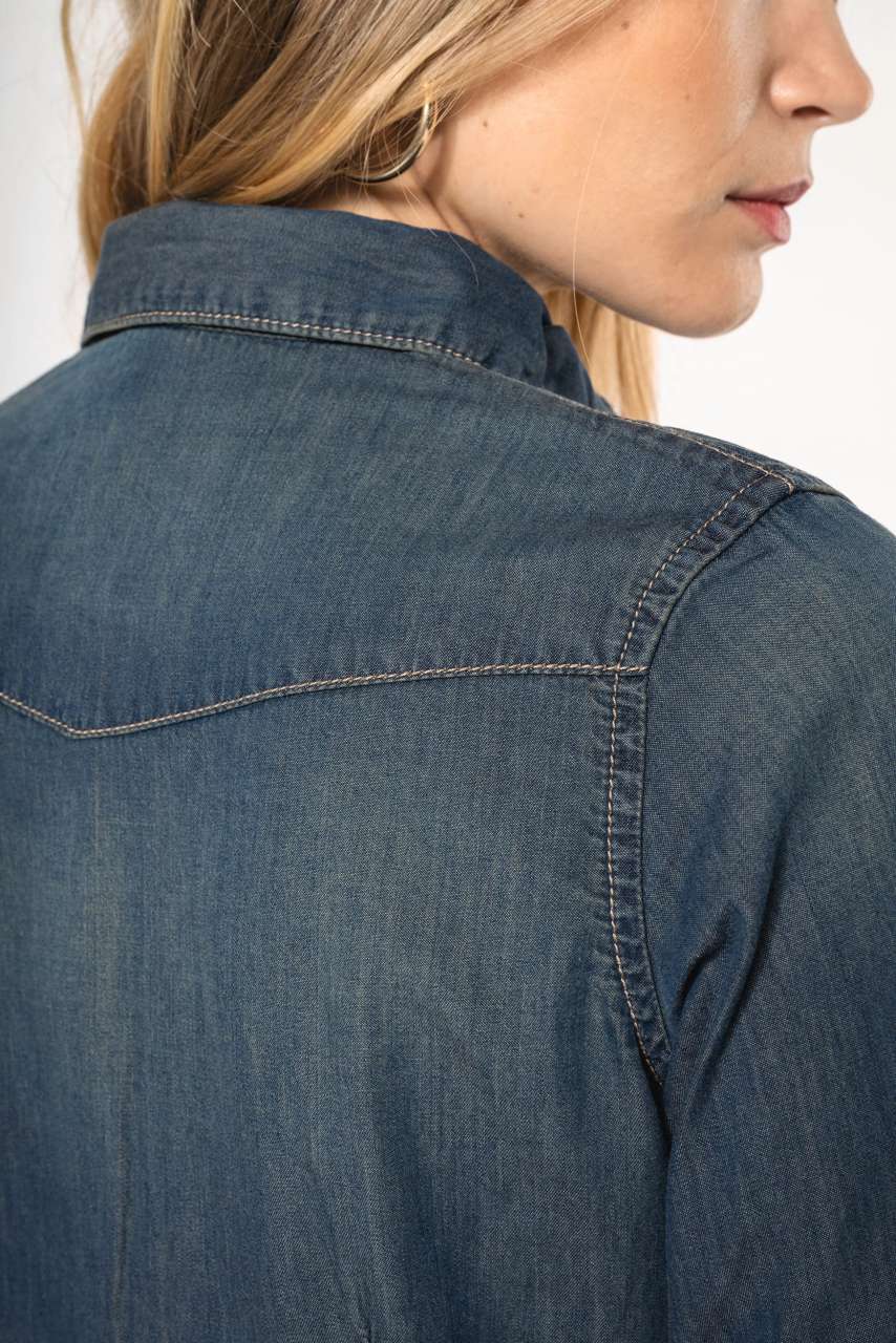 LADIES' LONG-SLEEVED DENIM SHIRT