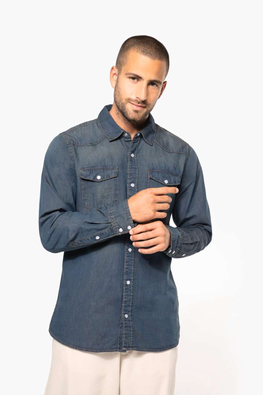 MEN'S LONG-SLEEVED DENIM SHIRT