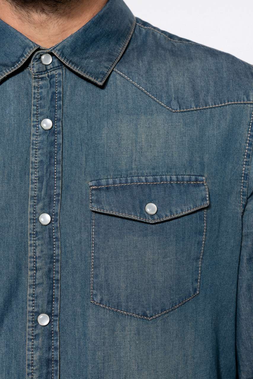 MEN'S LONG-SLEEVED DENIM SHIRT