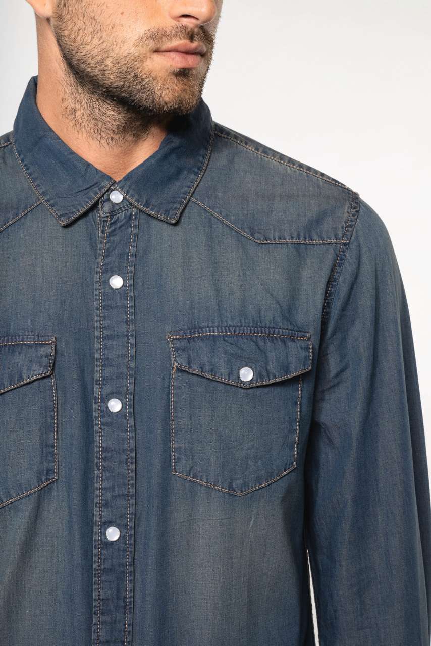MEN'S LONG-SLEEVED DENIM SHIRT